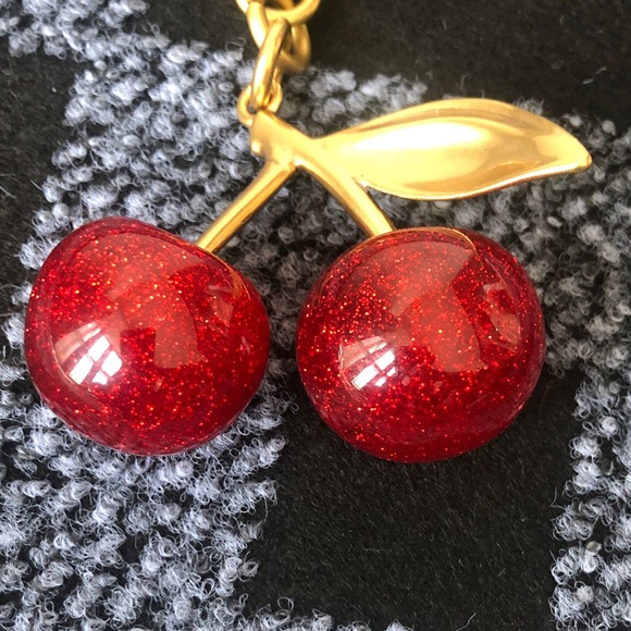 Coach Gold-Tone Red Glitter Cherry Bag Charm - Picture 3 of 4